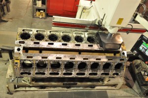 machining firing deck engine block Rottler machine.