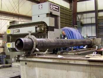 Precision machining large tube with precision boring requirements.