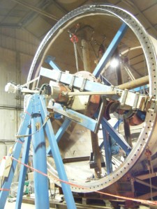 field machining ball mill flange on site